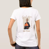 卒業写真 くすんだ金色の年 20XX 名前あり Tシャツ (裏面)