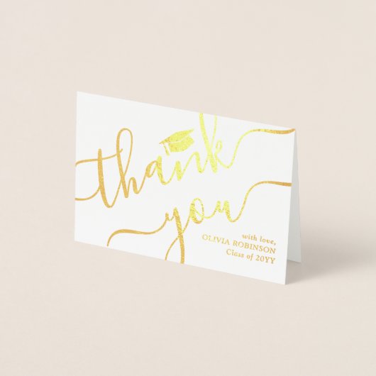 卒業写真&アドレスおモダン礼を折り畳み 箔カード (正面)