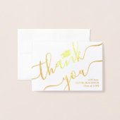 卒業写真&アドレスおモダン礼を折り畳み 箔カード (封筒付き正面)