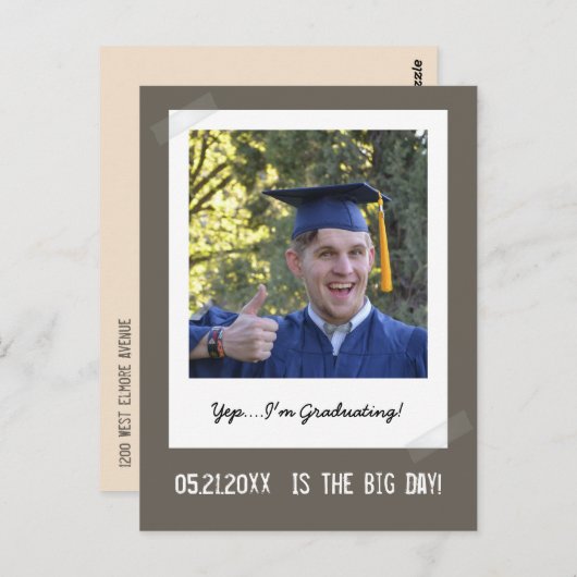 卒業写真 – インスタントカメラフレーム ポストカード (正面/裏面)