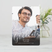 卒業写真 エレガントスクリプト 卒業発表 案内状 (スタンド正面)
