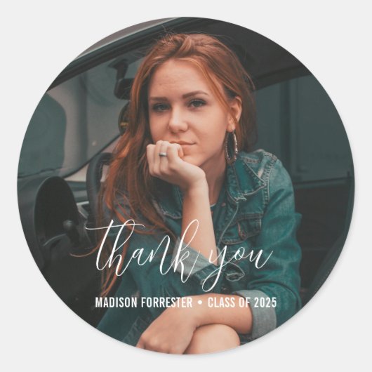 卒業写真 | エレガントThank You Script ラウンドシール (正面)