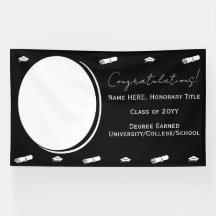 卒業写真 & キャップ、卒業証書 黒と白