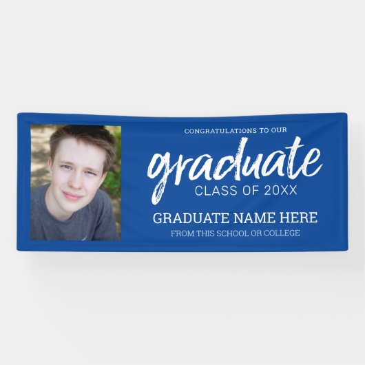 卒業写真 – クラス・オブ・イヤー – 青 横断幕 (横)
