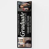 卒業写真、クラス、大学院ブラック 横断幕 (縦)