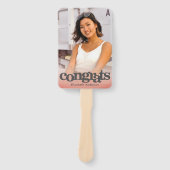 卒業写真　シンプル　モダン　ブッシュピンク　記念 ハンドファン (正面)