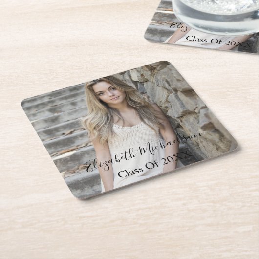 卒業写真 スクエアペーパーコースター (アングル)