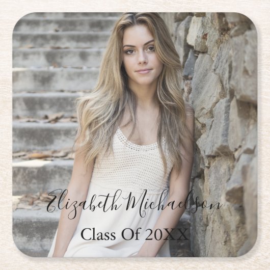 卒業写真 スクエアペーパーコースター (正面)