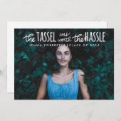 卒業写真 タッセルは面倒だったが価値があったスクリプト 招待状 (正面/裏面)