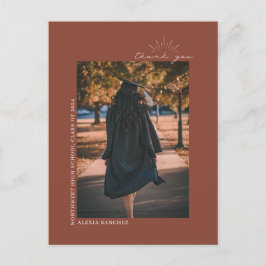 卒業写真 テラコッタ ラインアート ありがとう ポストカード