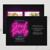 卒業写真 ピンク 2025 卒業パーティー 招待状 (正面/裏面)