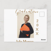 卒業写真 ブラウン ゴールデン 年代 20XX 名前 シンプル ポストカード (裏面)