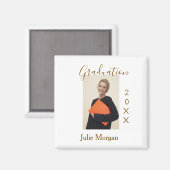 卒業写真 ブラウン ゴールド 年代 20XX 名前シンプル マグネット (正面/裏面)