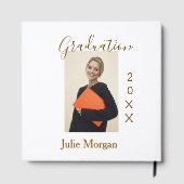 卒業写真 ブラウン ゴールド 年代 20XX 名前 シンプル ゲストブック (裏面)