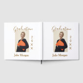 卒業写真 ブラウン ゴールド 年代 20XX 名前 シンプル ゲストブック (全面)