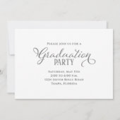 卒業写真 ミニマル 卒業 カリグラフィー スクリプト 招待状 (裏面)