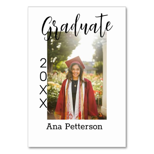 卒業写真 モダン クラシック 今年の名前 ラスティック テーブルナンバー (正面)