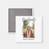 卒業写真 モダン クラシック 今年の名前 ラスティック マグネット (正面/裏面)