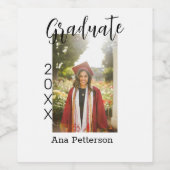 卒業写真 モダン クラシック 今年の名前 ラスティック ワインラベル (シングルラベル)