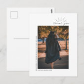 卒業写真 モノクロ ラインアート ありがとうございます ポストカード (正面/裏面)