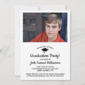 卒業写真 卒業パーティーにお祝いを 招待状 (裏面)