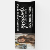 卒業写真 – 卒業パーティー – 黒 横断幕 (縦)