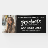 卒業写真 – 卒業パーティー – 黒 横断幕 (横)