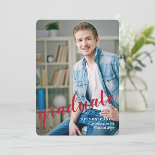 卒業写真 卒業発表 案内状 (スタンド正面)