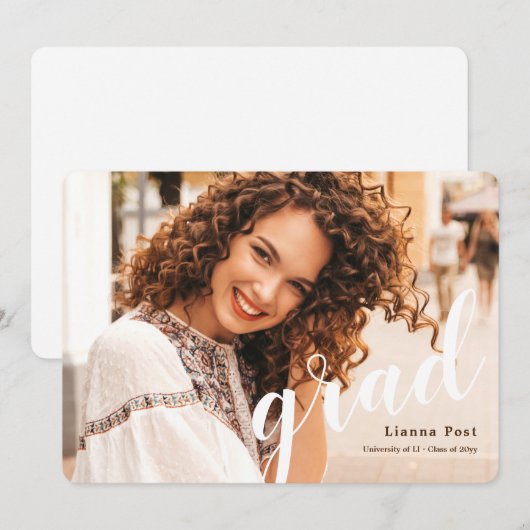 卒業写真 卒業発表 案内状 (正面/裏面)