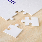 卒業写真 名前 クラス 20XX 青 シンプル ボ ジグソーパズル (側面)