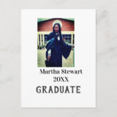 卒業写真 名前 年 学部 大学 シンプル ポストカード (正面)