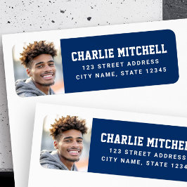 卒業写真 大学 フォント 青 返信先住所 ラベル