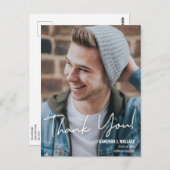 卒業写真 現代の手書き文字 ありがとう ポストカード (正面/裏面)