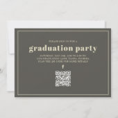 卒業写真 現代ゴールド クールな卒業スタンプ QRコード 招待状 (裏面)