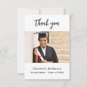 卒業写真(白エレガント) サンキューカード (正面)