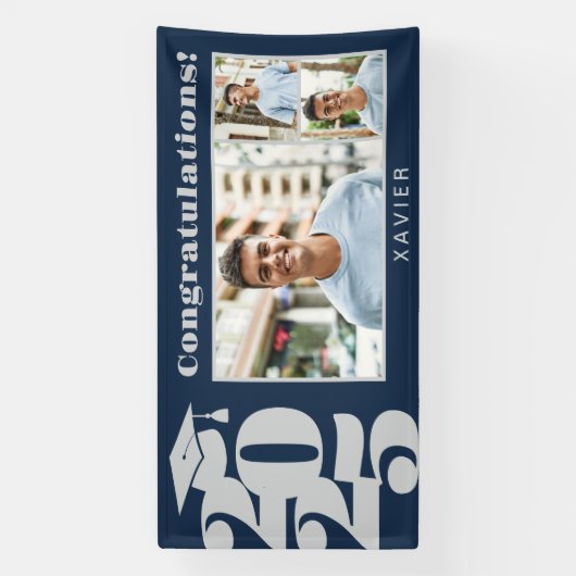 卒業写真（白黒） 横断幕 (縦)