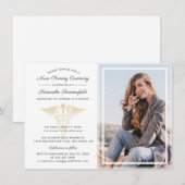 卒業写真 看護師 ピニングセレモニー 招待状 (正面/裏面)