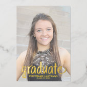 卒業写真 – 素朴Gradパーティー付きスクリプト 箔招待状 (正面)