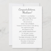 卒業写真 編集可能なカラー発表 招待状 (裏面)