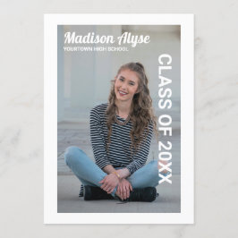 卒業写真 編集可能なカラー発表 招待状