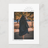 卒業写真 黒と白のラインアート ありがとうございます ポストカード (正面)