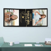 卒業写真（黒）と金ゴールドエレガント（写真） 横断幕 (トレードショー)