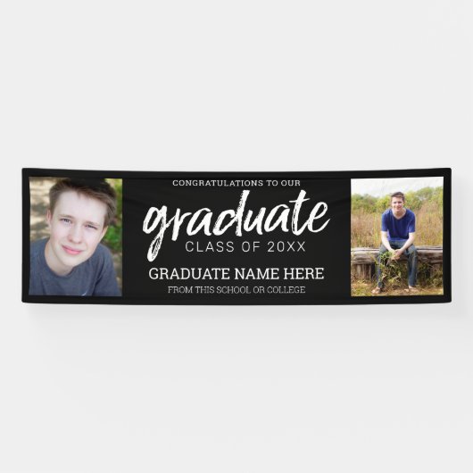 卒業写真 – Class of YEAR Black 横断幕 (横)