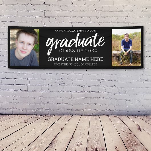 卒業写真 – Class of YEAR Black 横断幕