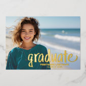 卒業写真 – Gradで使用するスクリプトパーティー 箔招待状 (正面)