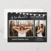卒業写真Chalkboardのヴィンテージ保存日 案内ポストカード (正面/裏面)