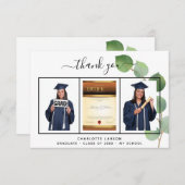 卒業写真eucalyptus緑 サンキューカード (正面/裏面)