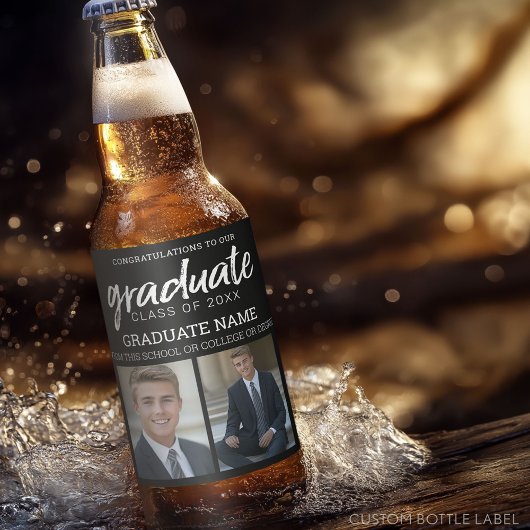 卒業写真Graduate – 写真 – 黒 ビールラベル