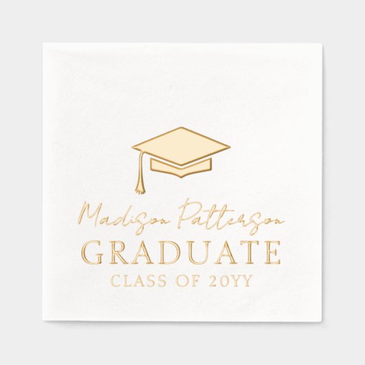 卒業冠エレガントパーソナライズされた名卒業 箔ナプキン (正面)