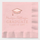卒業冠エレガントパーソナライズされた名卒業 箔ナプキン (正面)
